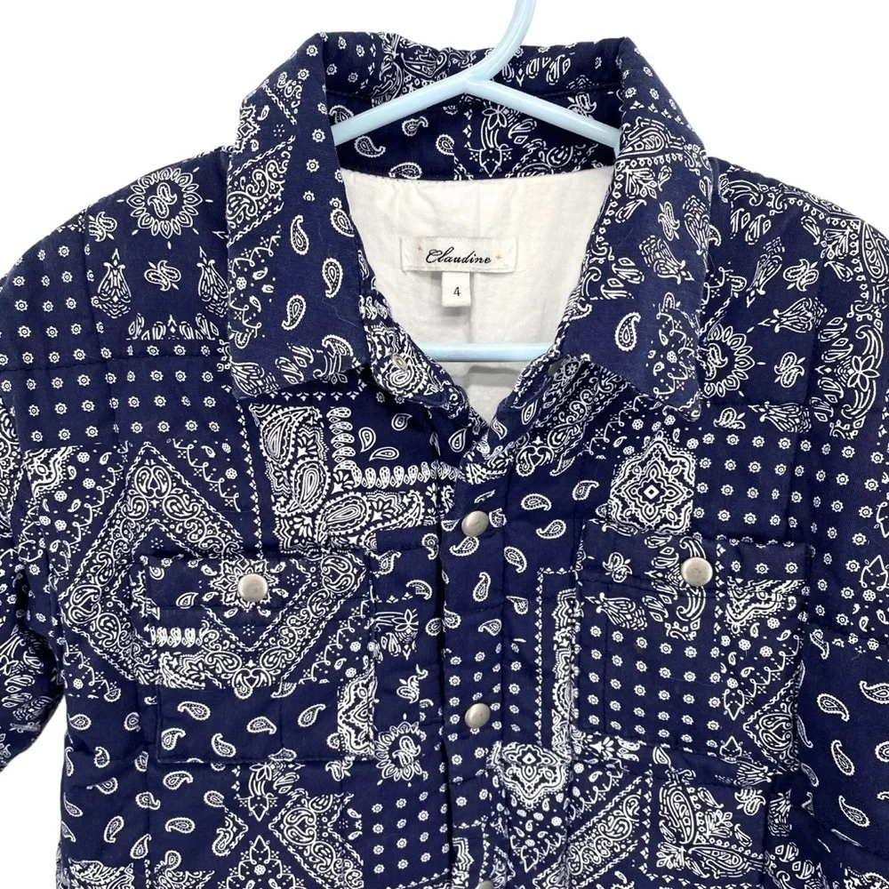 Claudine Kids Blue Paisley Bandanna Jacket